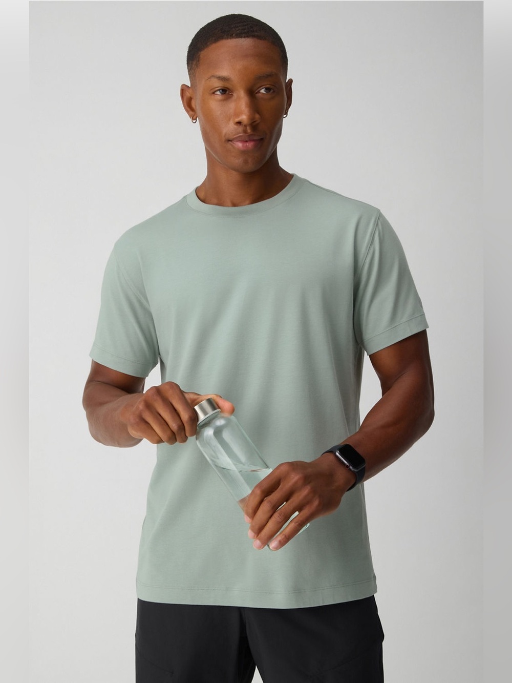 Brand-new Fabletics The 24-7 Tee in Sage Grey, size Men’s/Unisex XS.